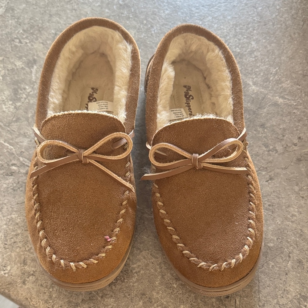 Cozy Tan Suede Slippers